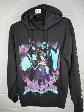 Crunchyroll Solo Leveling Shadow Monarch Graphic Hoodie Black Mens S Womens M